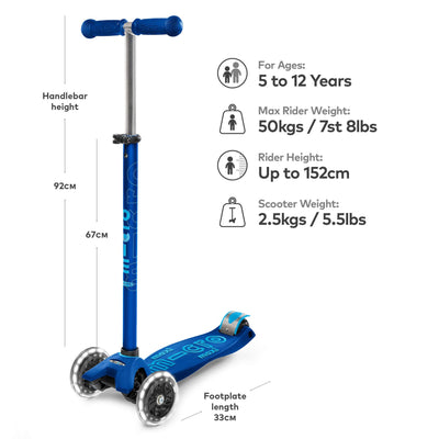 Maxi Micro Deluxe LED Scooter - Navy