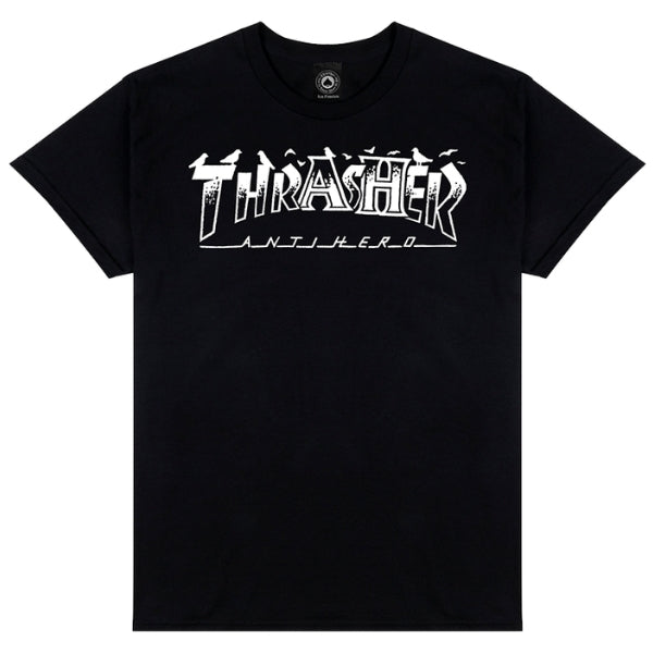 Thrasher X Antihero Pigeon Mag T-Shirt - Black