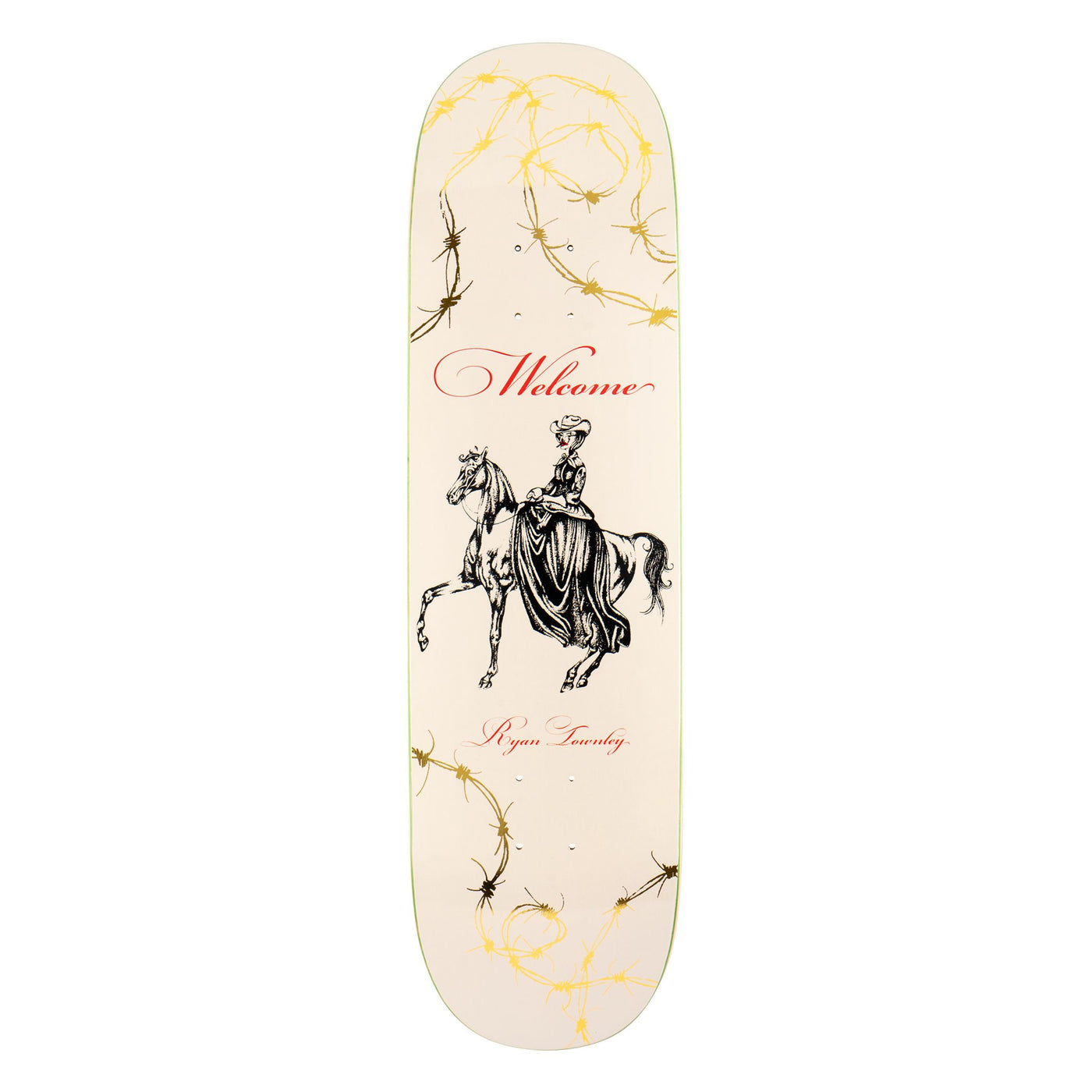 Bienvenue Cowgirl Ryan Townley sur Enenra Bone/Gold Foil Skateboard Deck - 8,5"