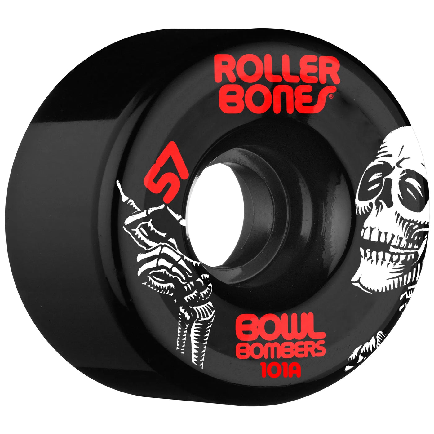 Rollerbones Bowl Bomber Wheels Black 57mm 101a - Set of 8