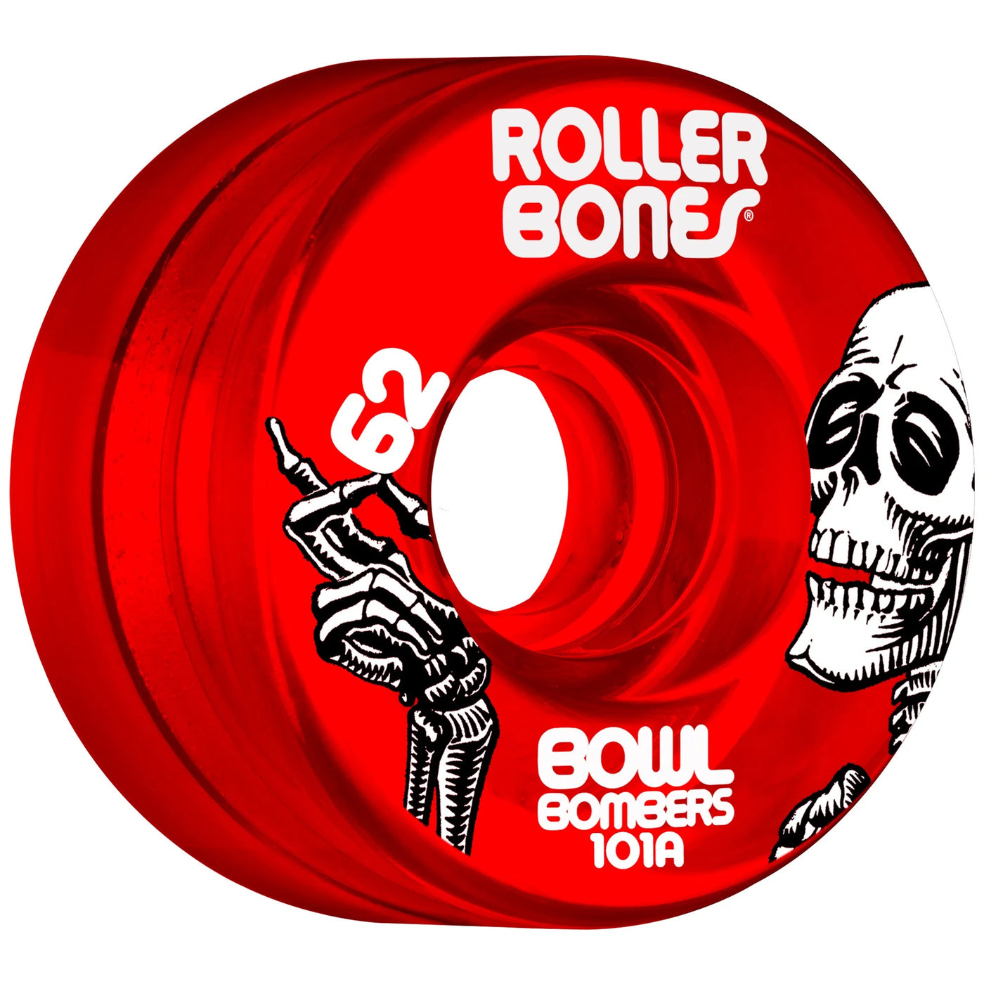 Rollerbones Bowl Bomber Wheels Red 62mm 101a - Set of 8