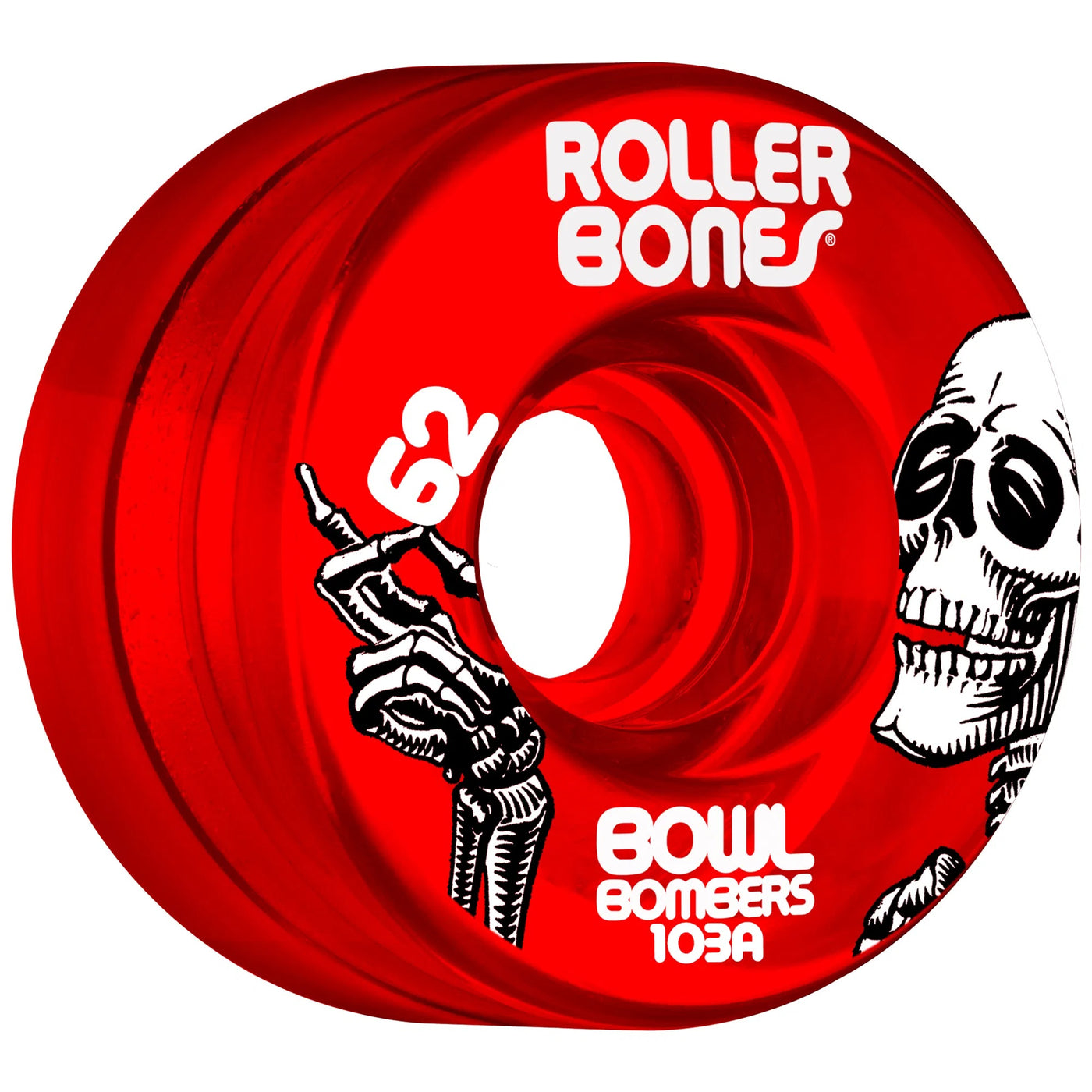 Rollerbones Bowl Bomber Wheels Red 62mm 103a - Set of 8