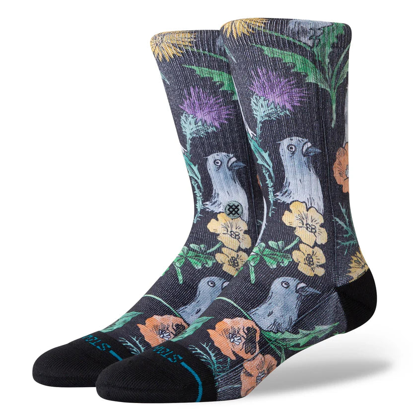 Stance Just Flocked Crew Socks - Black