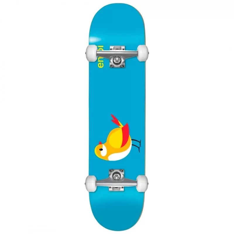 Enjoi Tweet Tweet Resin Soft Wheels Blue Complete Skateboard - 7.75"