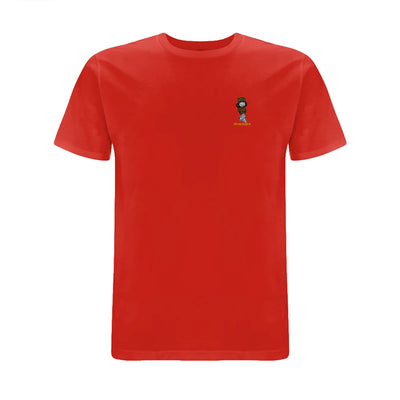 Dready Walking Man Embroidered T Shirt - Red