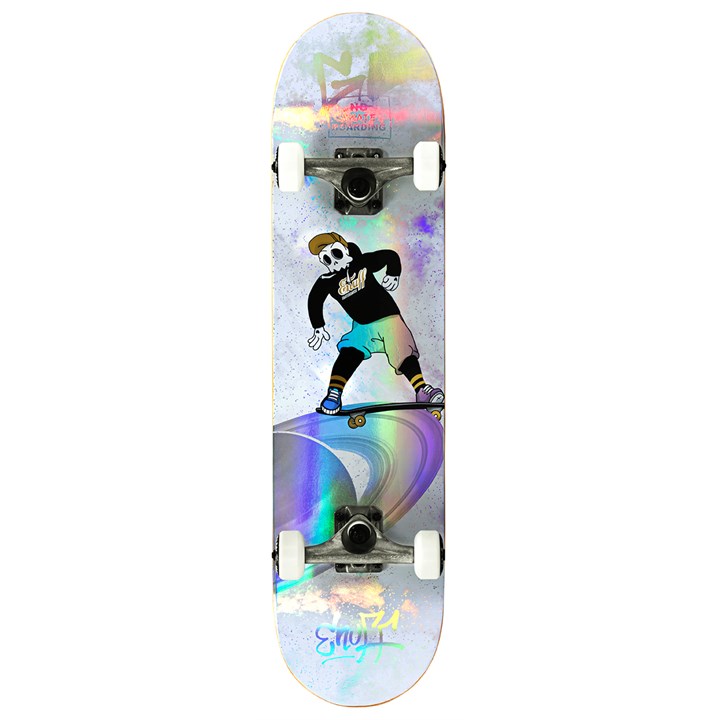 Enuff Skully Hologram White Skateboard - 7.75"