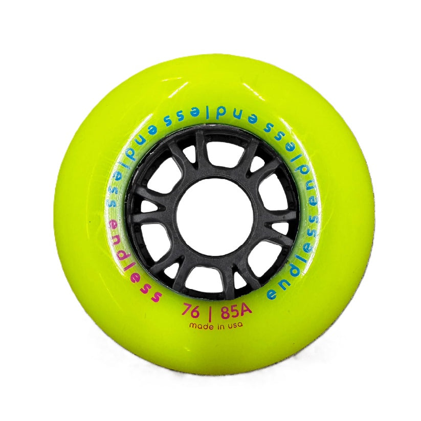 Endless Neon Yellow 76mm Wheels - Set of 4