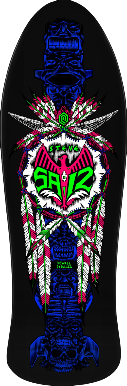 Powell Peralta Steve Saiz Totem Reissue Blacklight Skateboard Deck - 10"