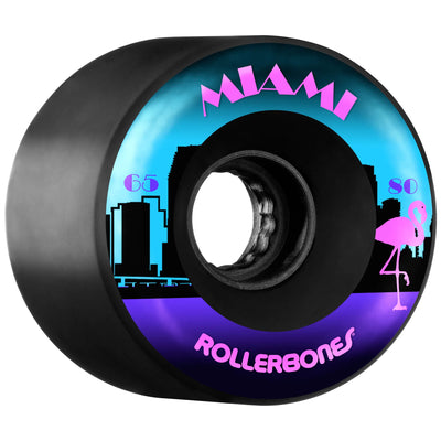 Rollerbones Outdoor Miami Wheels Black 65mm 80a - Set of 8