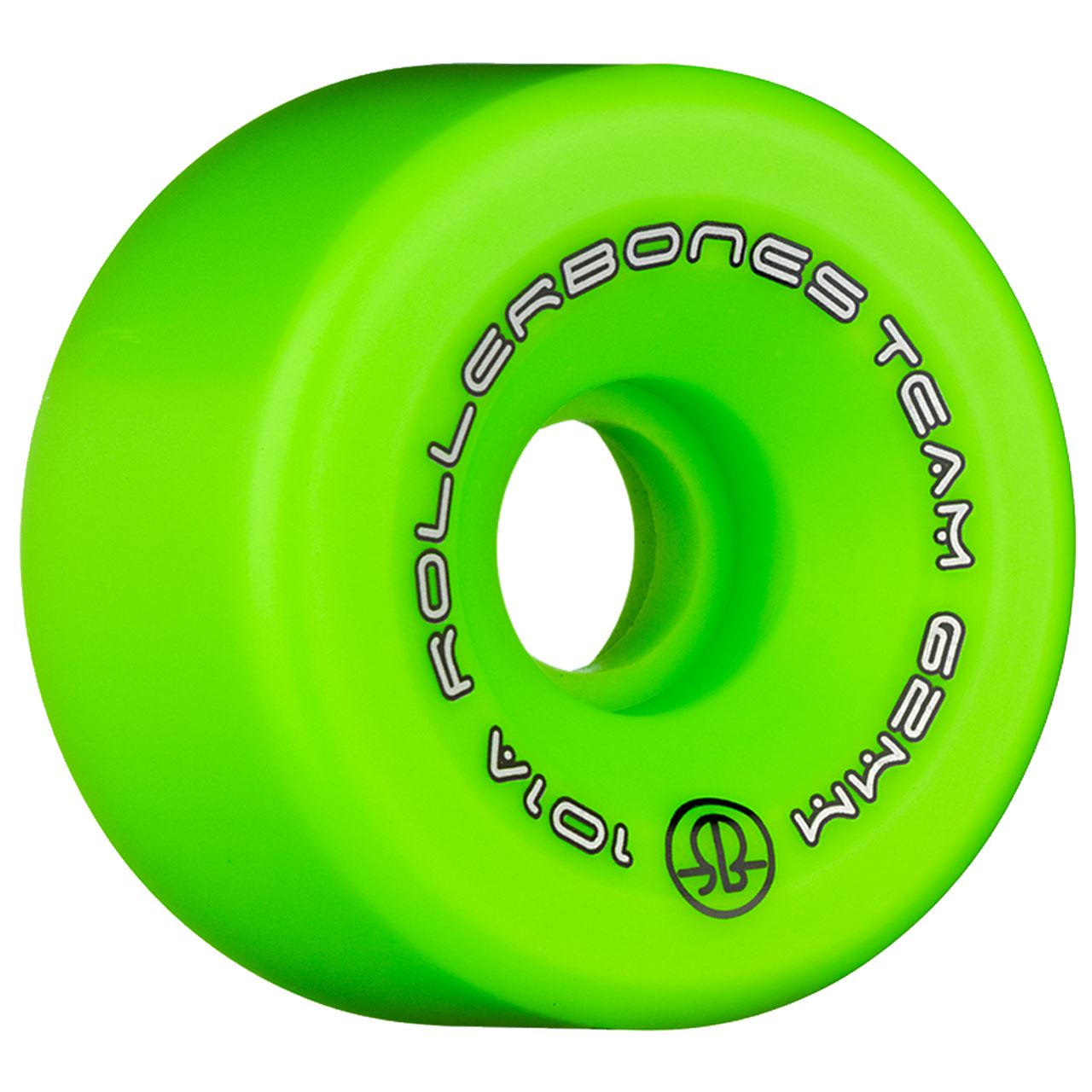 Rollerbones Team Logo Wheels Green 62mm 101a - Set of 8