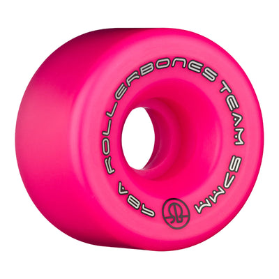 Rollerbones Team Logo Wheels Pink 57mm 98a - Set of 8