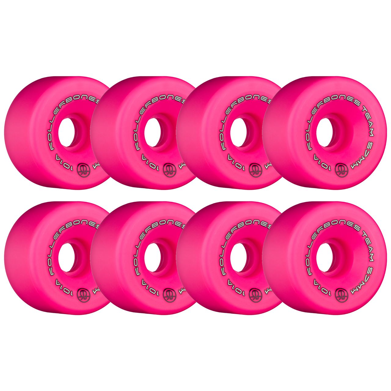 Roues Rollerbones Team Logo Rose 57 mm 101a - Lot de 8