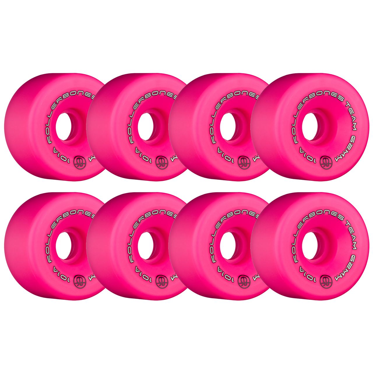 Roues Rollerbones Team Logo Rose 62 mm 101a - Lot de 8