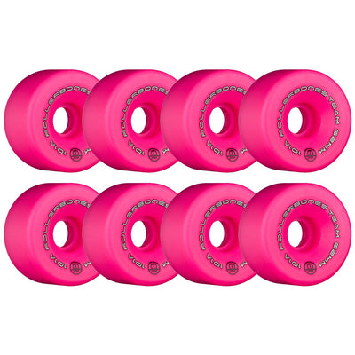 Roues Rollerbones Team Logo Rose 62 mm 101a - Lot de 8