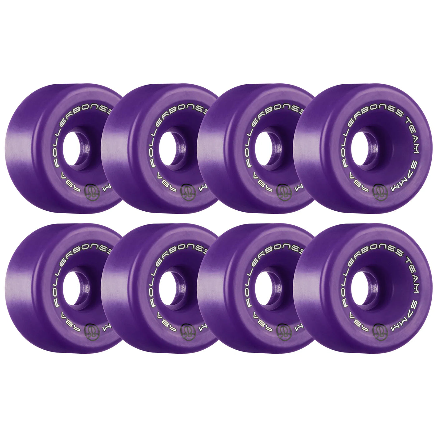 Rollerbones Team Logo Wheels Purple 57mm 98a - Set of 8