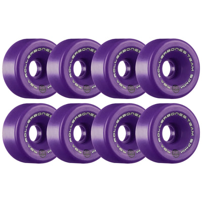 Rollerbones Team Logo Wheels Purple 57mm 98a - Set of 8