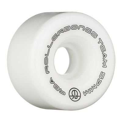 Rollerbones Team Logo Wheels White 57mm 98a - Set of 8