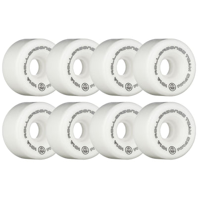 Rollerbones Team Logo Wheels White 57mm 101a - Set of 8