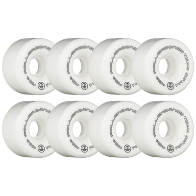 Rollerbones Team Logo Wheels White 57mm 98a - Set of 8