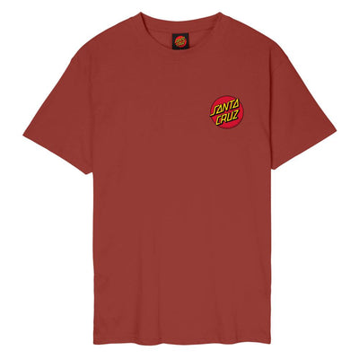 Santa Cruz Classic Dot Chest T Shirt - Dark Rust