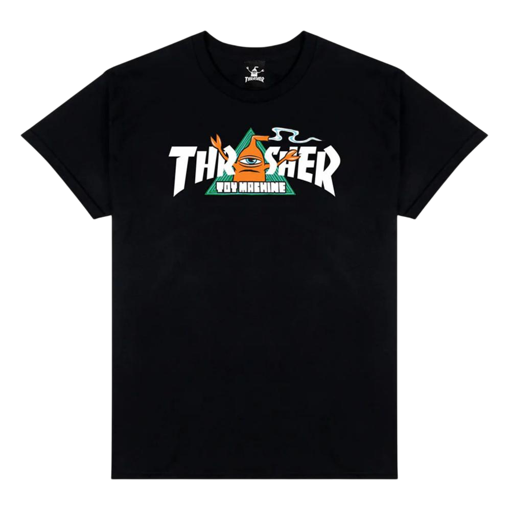 Thrasher X Toy Machine Vortex T Shirt - Black