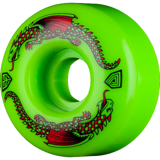 Powell Peralta Dragon Formula Green Skateboard Wheels - 55mm x 34mm 93a