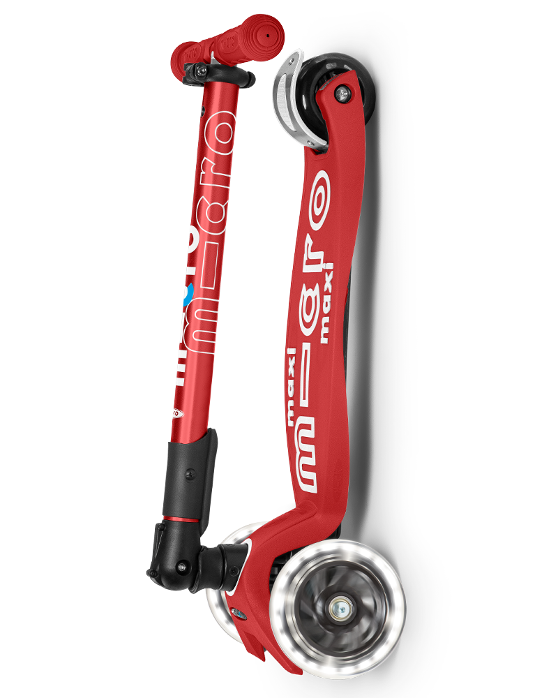 Maxi Micro Deluxe Foldable LED Scooter - Red