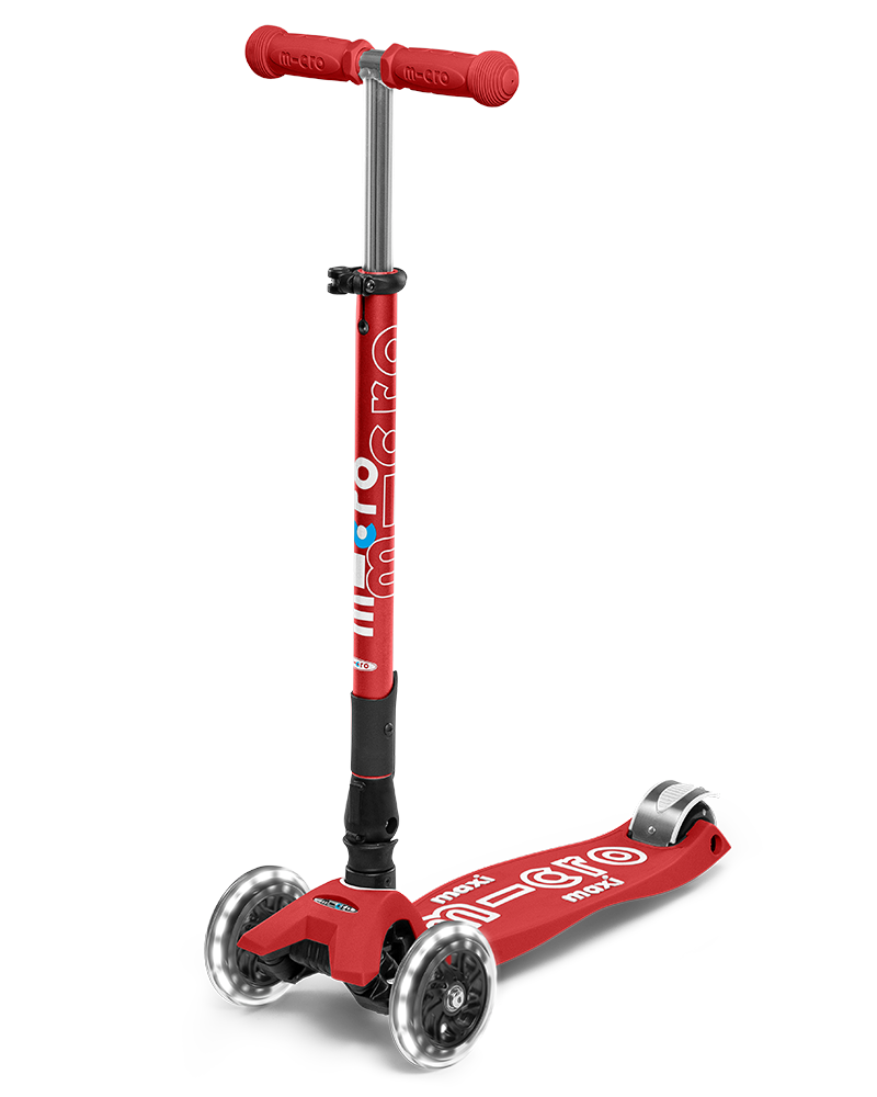 Maxi Micro Deluxe Foldable LED Scooter - Red