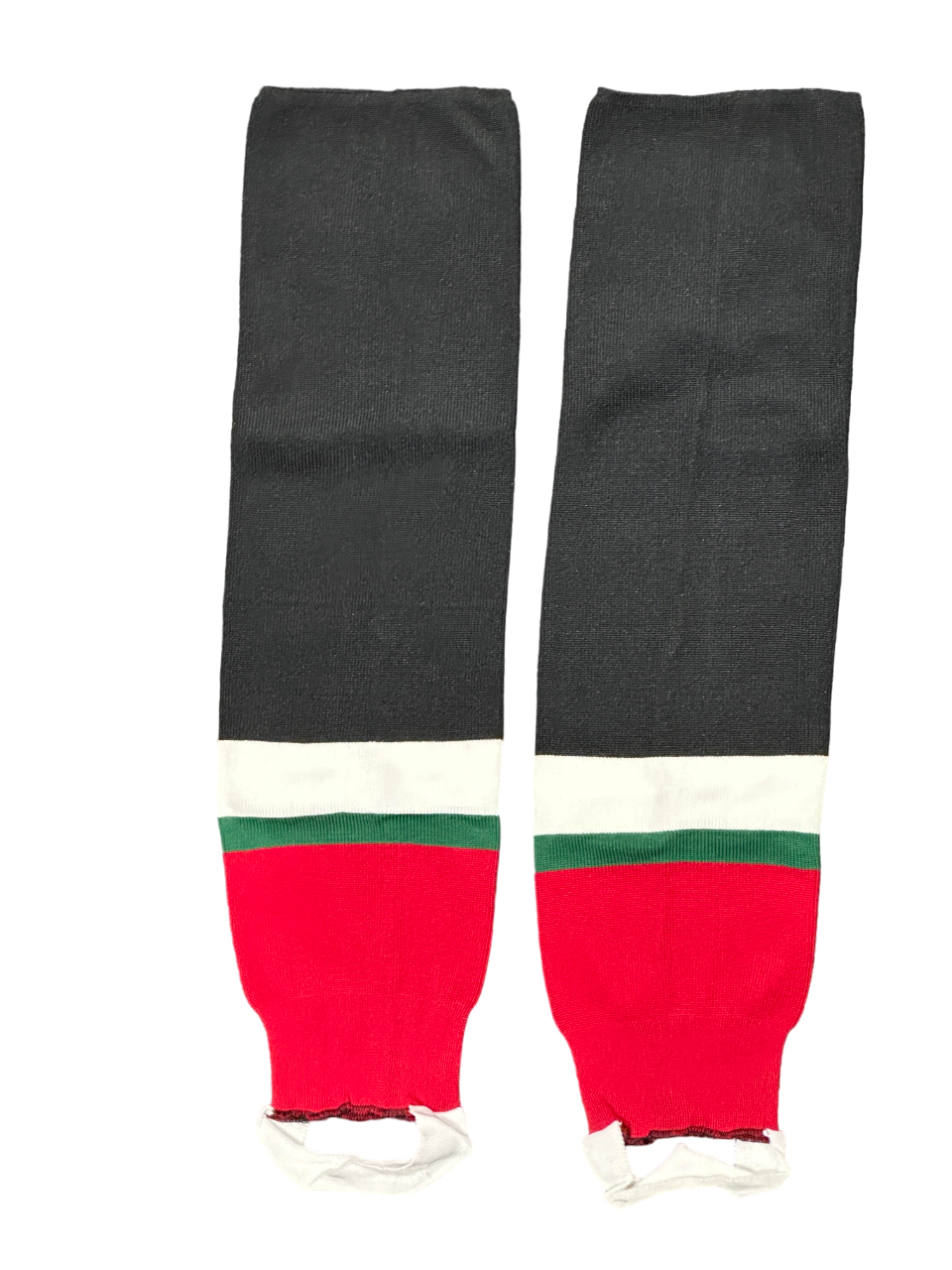 Ventronic Polyester Hockey Socks - Black/White/Green/Red