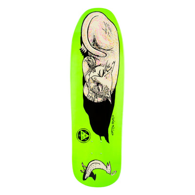 Bienvenue Miller Sleeping Cat sur Gaia Neon Green Dip Skateboard Deck - 9,6"