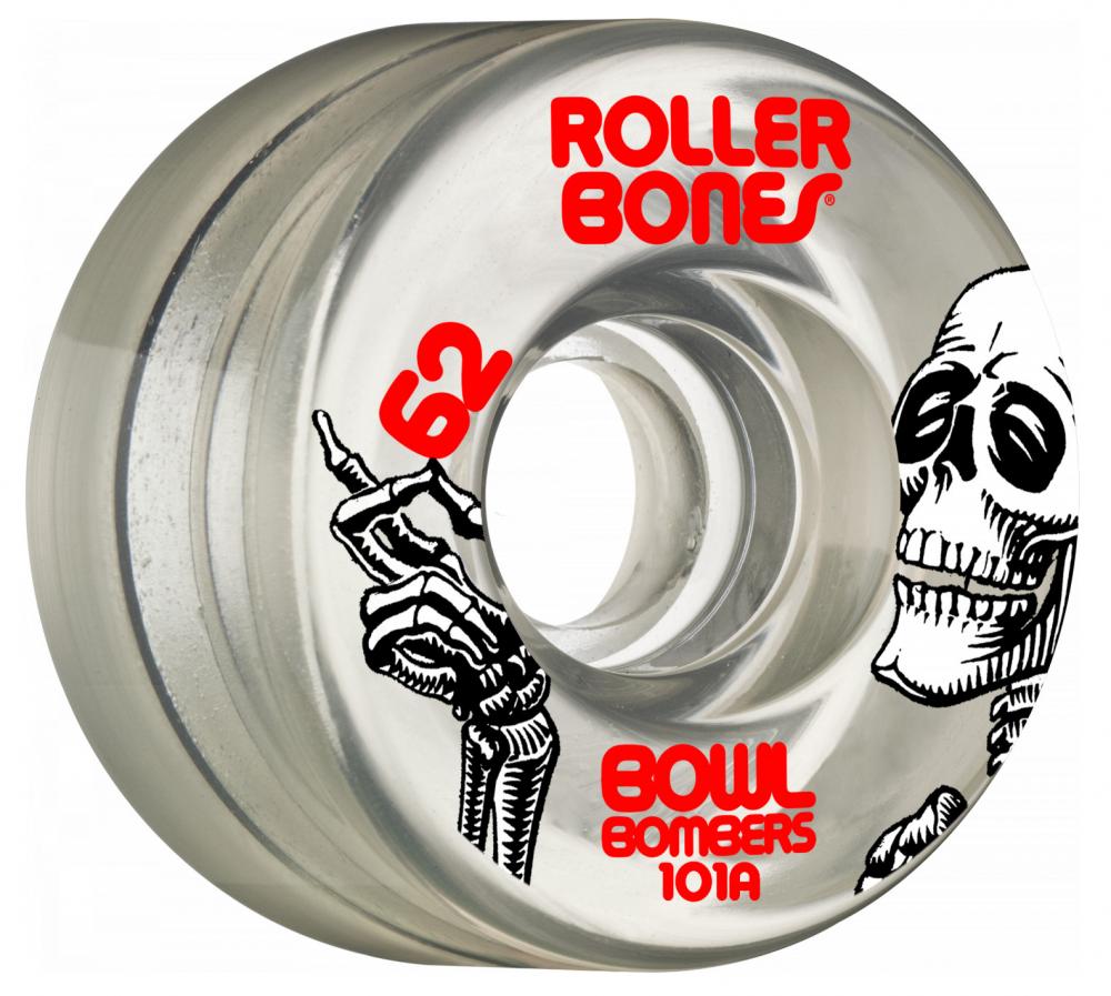 Rollerbones Bowl Bomber Wheels Clear 62mm 101a - Set of 8