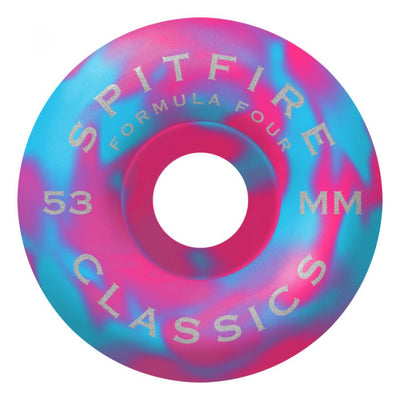Spitfire Formula Four Swirled Classics Blue/Pink Wheels - 53mm 99du